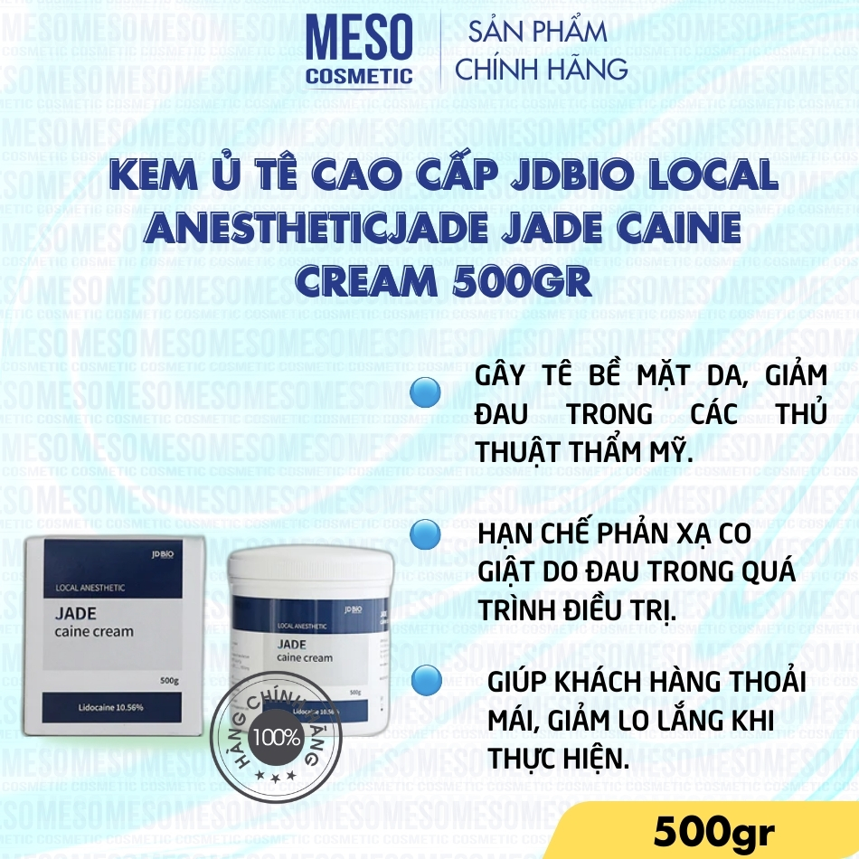 Kem ủ tê cao cấp Jdbio Local Anestheticjade Jade Caine Cream 500gr
